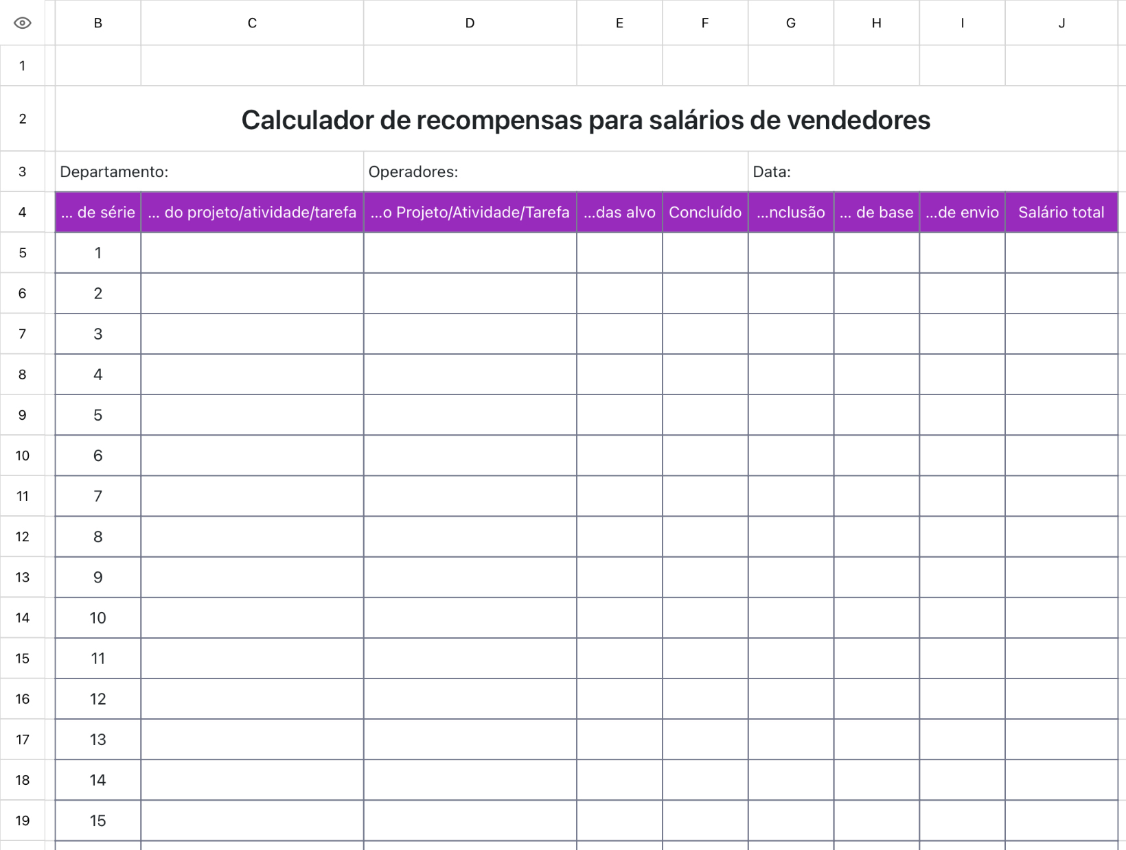Calculador de salários de vendedores